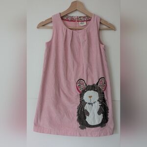 Mini Boden Size 7/8 Pink Corduroy Hampster Dress Girls